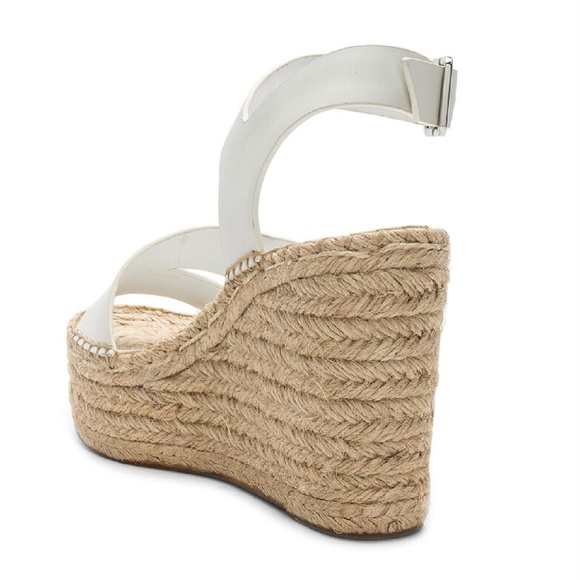 SIGERSON MORRISON Arien platform wedge Espadrille white leather sandal pumps 9 - Picture 4 of 15